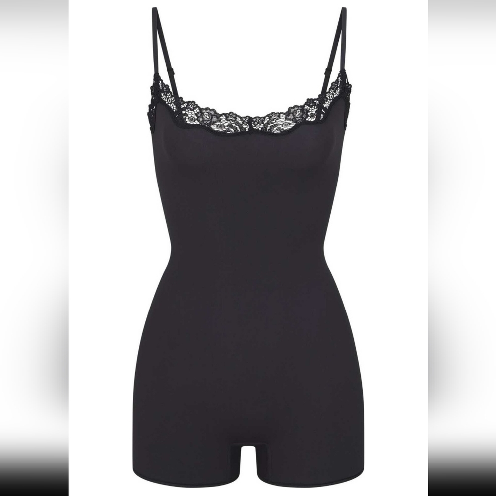 SKIMS lace trim romper